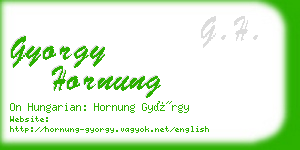 gyorgy hornung business card